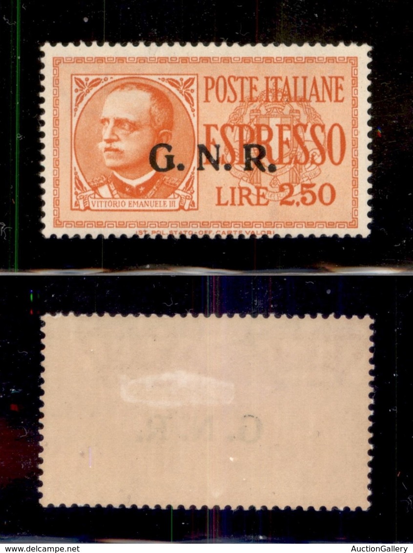 RSI - 1944 - Espressi - 2,50 Lire (20 - Verona) - Punto Grosso Dopo R - Non Catalogato - Gomma Originale - Cert. AG - Otros & Sin Clasificación