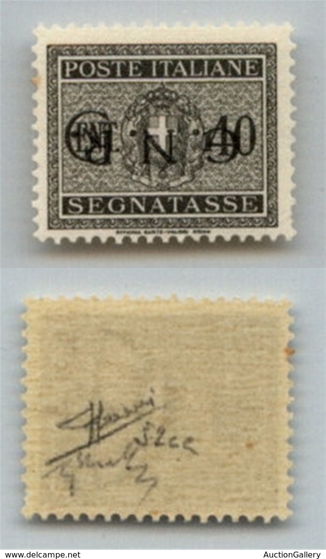 RSI - 1944 - Segnatasse - Errore Di Colore - 40 Cent (52Aa-Verona) Con Soprastampa Capovolta - Gomma Integra - Sorani (1 - Sonstige & Ohne Zuordnung