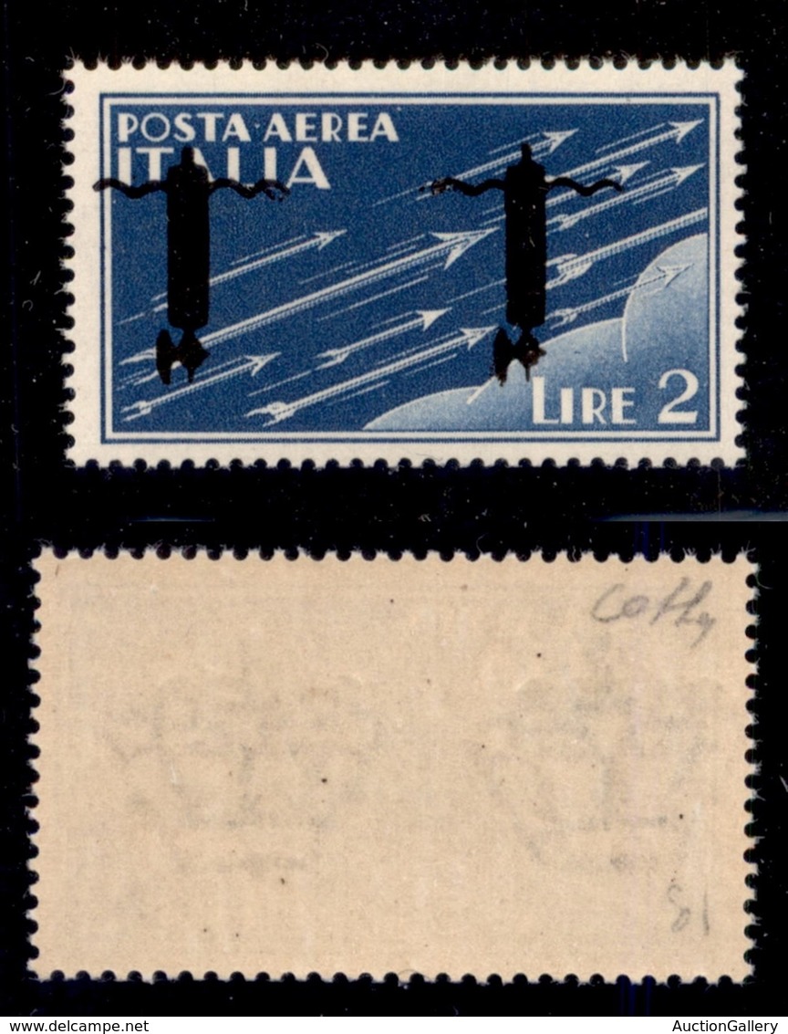 RSI - 1944 - Saggi - 2 Lire (P15Aa-Aerea-Verona) Con Soprastampa Capovolta - Gomma Integra - Cert. Colla (6.000) - Otros & Sin Clasificación