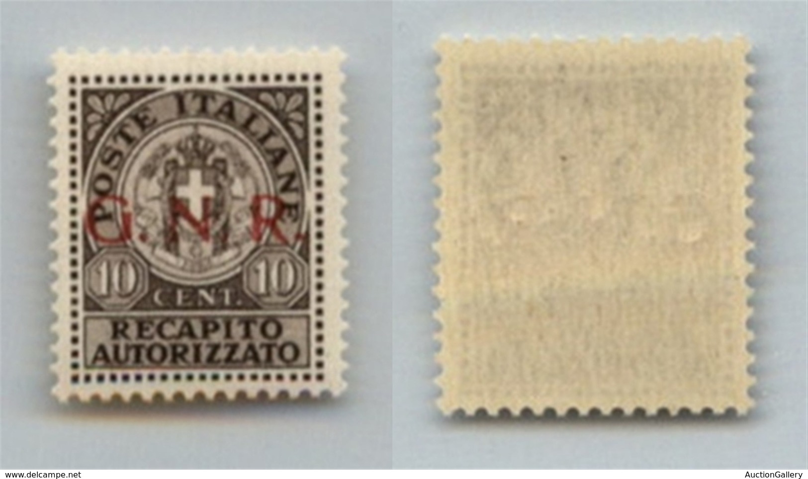 RSI - 1944 - Saggi - Recapito Autorizzato - 10 Cent (P2-Verona) - Soprastampa Rossa - Gomma Integra - Cert. AG (1.000) - Otros & Sin Clasificación