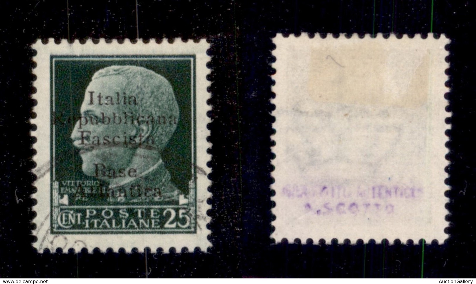 EMISSIONI LOCALI - BASE ATLANTICA - 1943 - 25 Cent (9g) Usato - L Diversa (800) - Autres & Non Classés