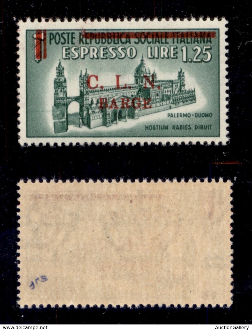 EMISSIONI C.L.N. - BARGE - 1945 - 1,25 Lire Espresso (18) - Gomma Integra (400) - Sonstige & Ohne Zuordnung