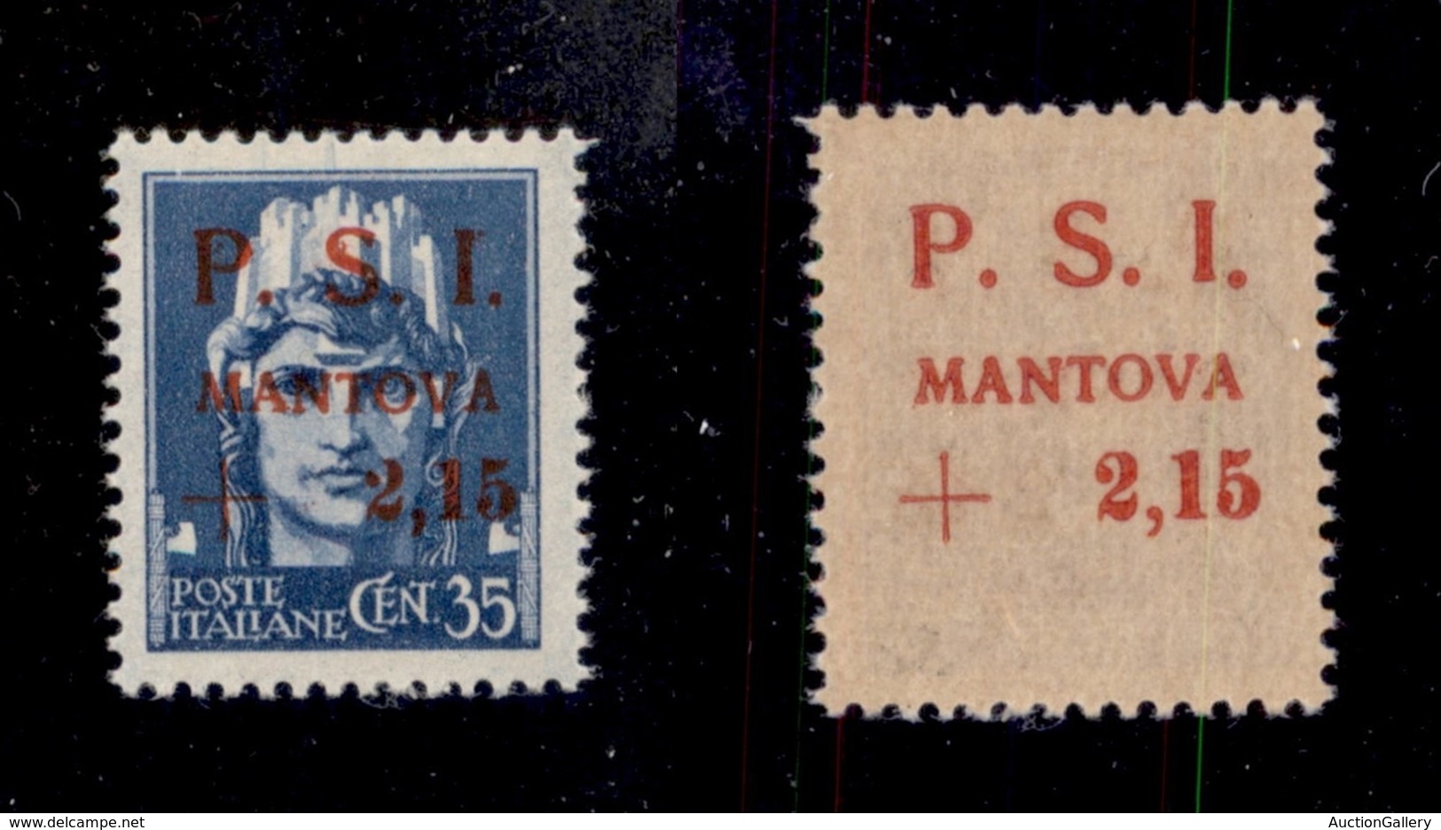 EMISSIONI C.L.N. - MANTOVA - 1945 - 35 Cent + 2,15 Lire (3aa) Con Soprastampa Recto Verso - Gomma Integra (900) - Sonstige & Ohne Zuordnung