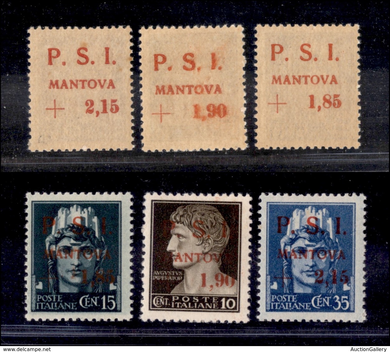 EMISSIONI C.L.N. - MANTOVA - 1945 - Soprastampe Recto Verso (1aa/3aa) - Serie Completa - Gomma Integra - Cert. AG (3.300 - Sonstige & Ohne Zuordnung