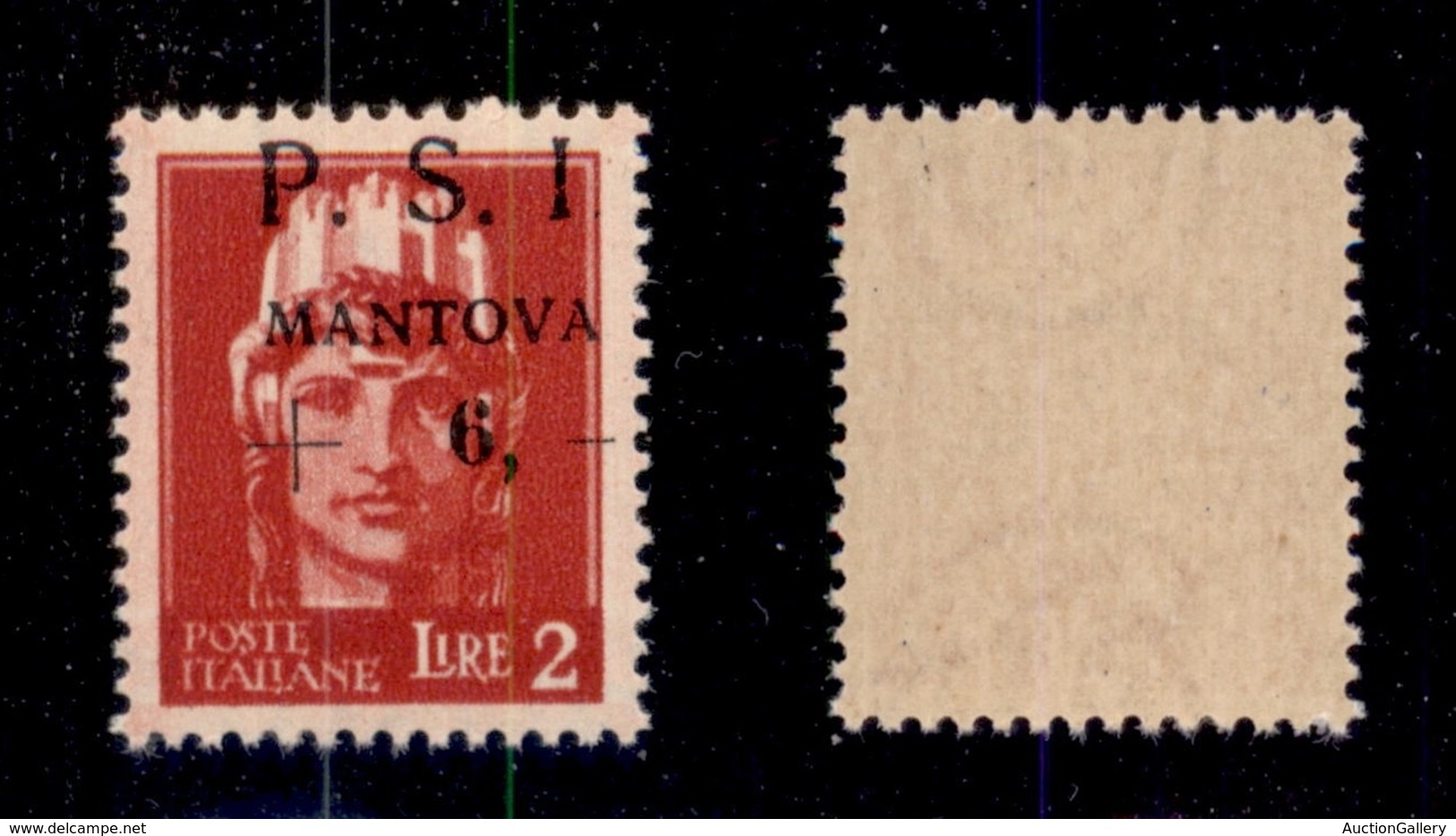 EMISSIONI C.L.N. - MANTOVA - 1945 - 2 Lire + 6 (8e Varietà Yd) Con Soprastampa In Alto A Destra E Punto Invisibile Dopo  - Sonstige & Ohne Zuordnung