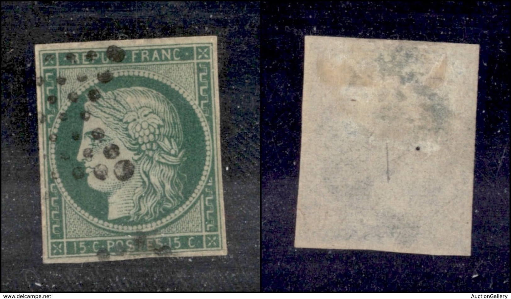 ESTERO - FRANCIA - 1849 - 15 Cent (2) - Assottigliato Al Retro Da Esaminare - Otros & Sin Clasificación