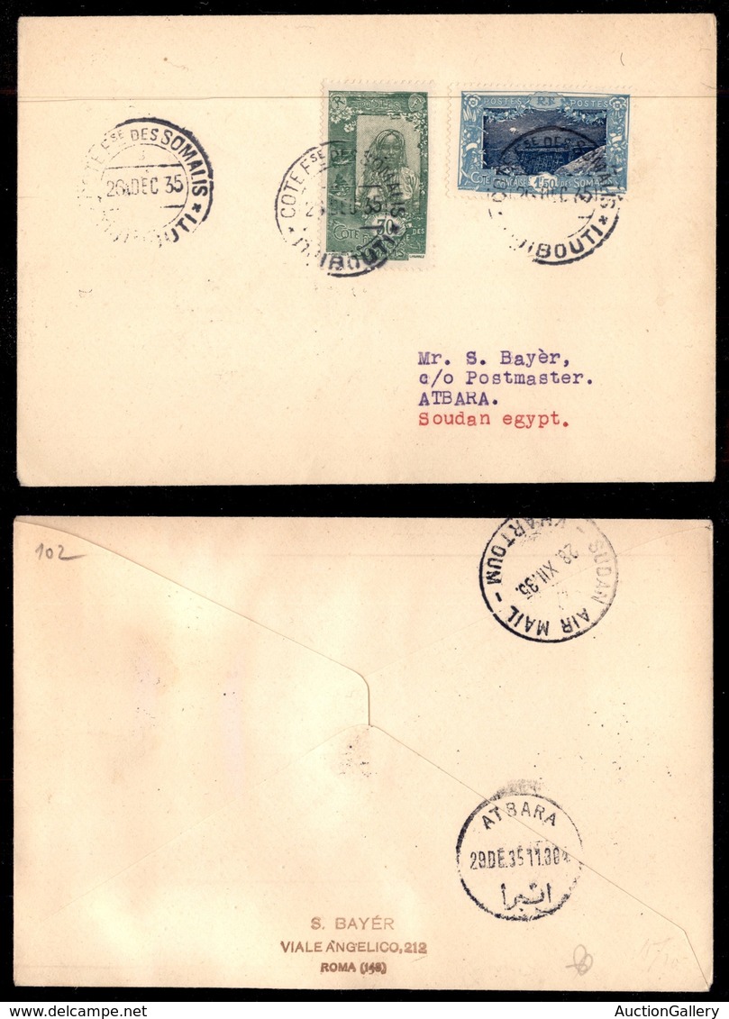 POSTA AEREA - 1935  - (26 Dicembre) - Djibouti Atbara (3510) - 10 Volati - Otros & Sin Clasificación