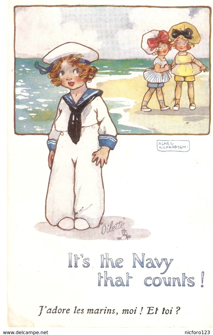 "Agnes Richardson. It's The Navy That Counts!" Tuck Oilett When All Is Young Series PC # 8894 - Tuck, Raphael