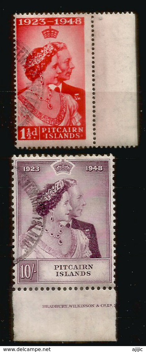 George VI & Queen Elizabeth Année 1949, Nr Yv.11/12, Oblirtéré 1 ère Qualité , Cote 91,50 Euro - Pitcairn