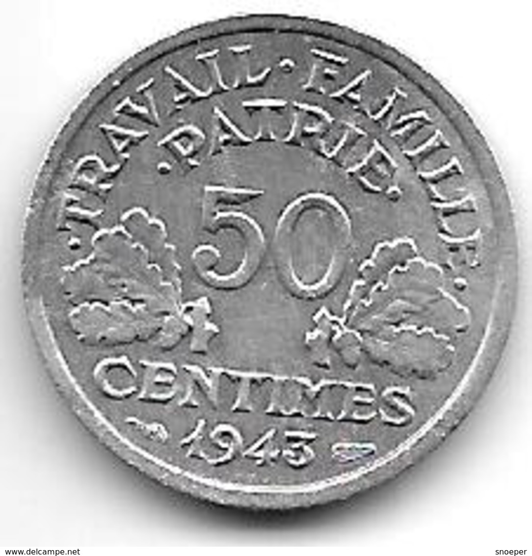 France 50  Centimes 1943  Km 914.1   Xf+ !!! - Autres & Non Classés