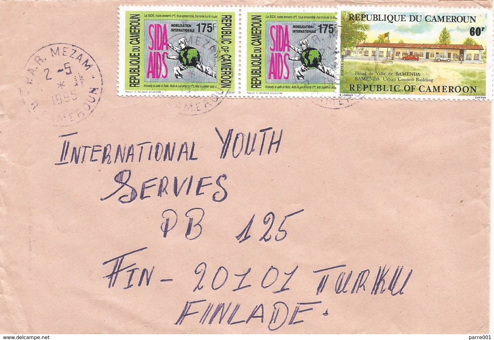 Cameroon Cameroun 1995 PAR Mezam AIDS HIV Townhall Bamenda Cover - Kameroen (1960-...)