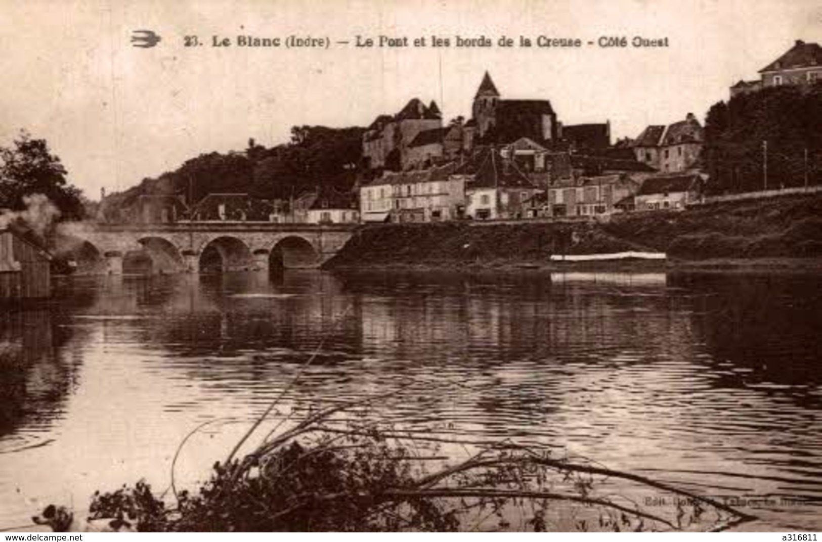 LE BLANC LE PONT ET LES BORDS DE LA CREUSE COTE OUEST - Le Blanc