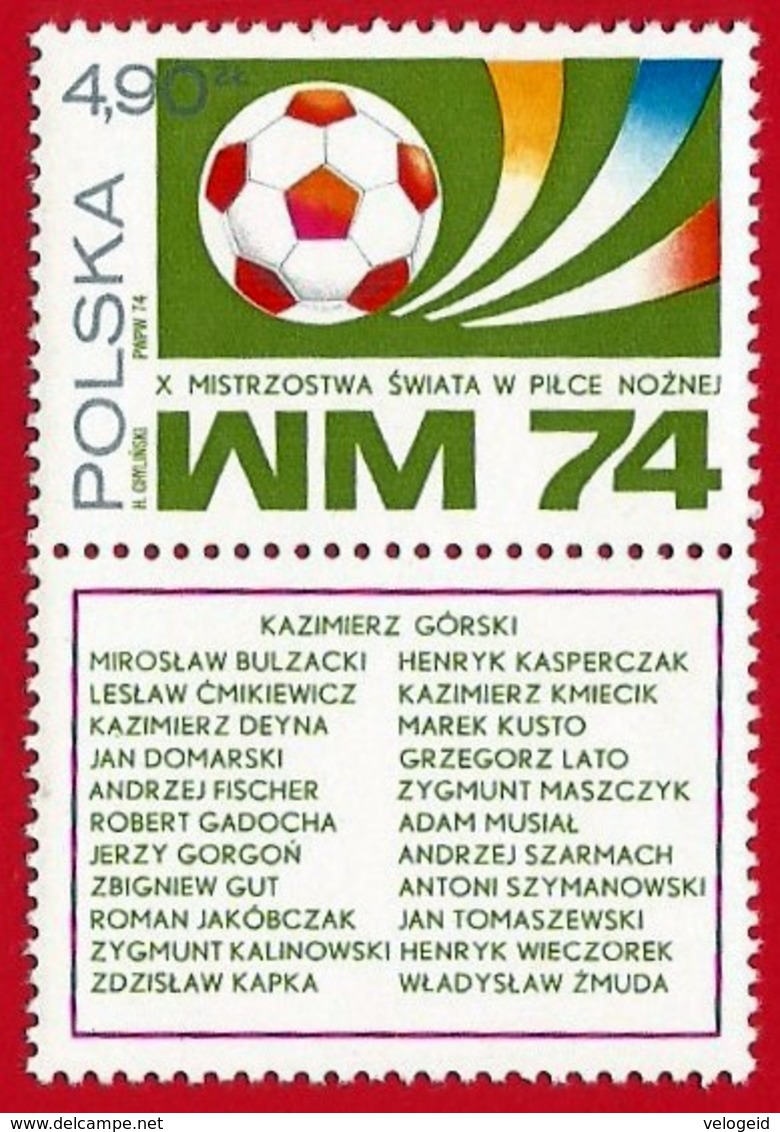Polonia. Poland. 1974. Mi 2328. World Cup Soccer Championship, Munich - 1974 – Alemania Occidental