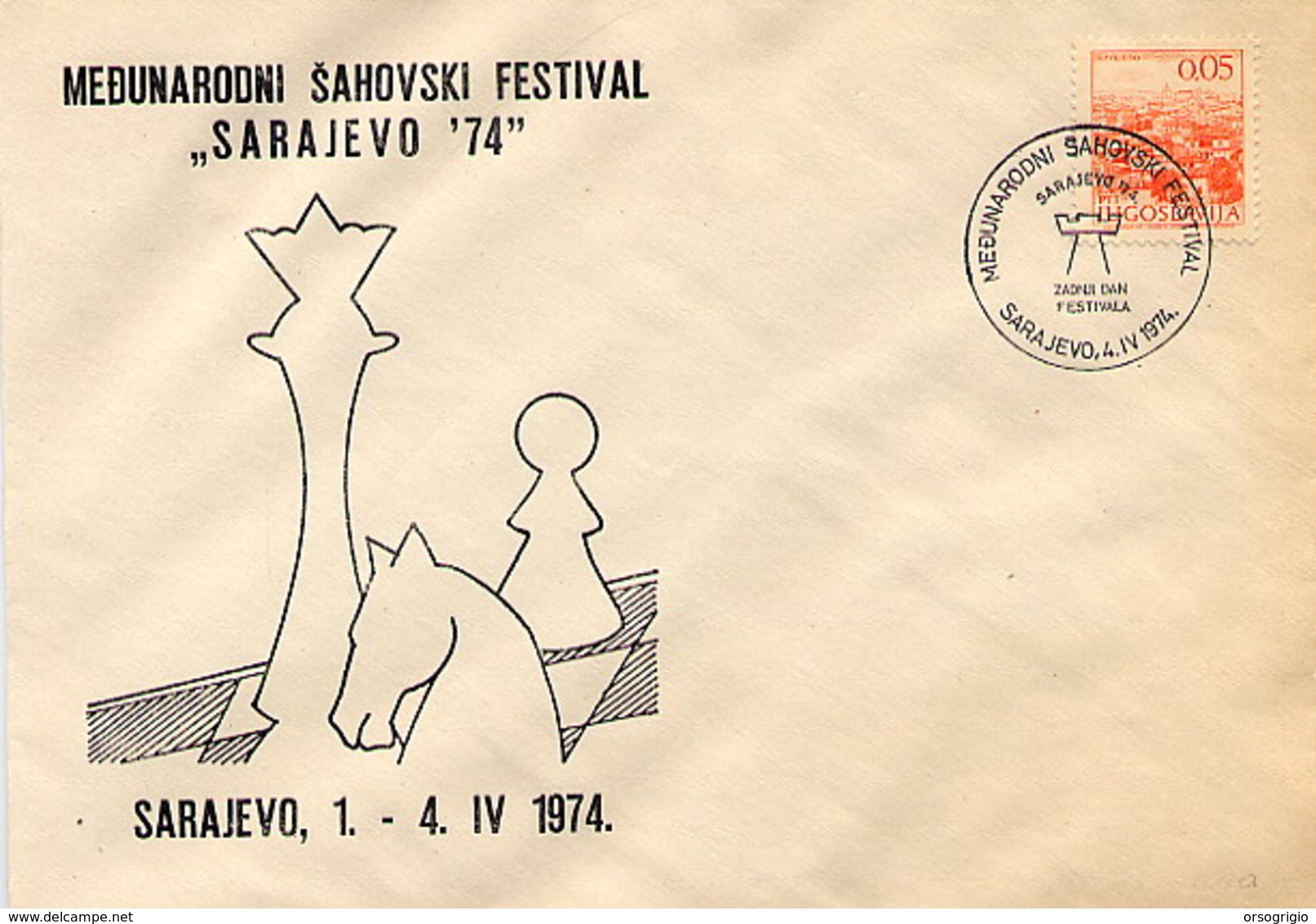 JUGOSLAVIA - SARAJEVO  1974  - SZACHOWY - TORNEO DI SCACCHI -  CHESS - Schach