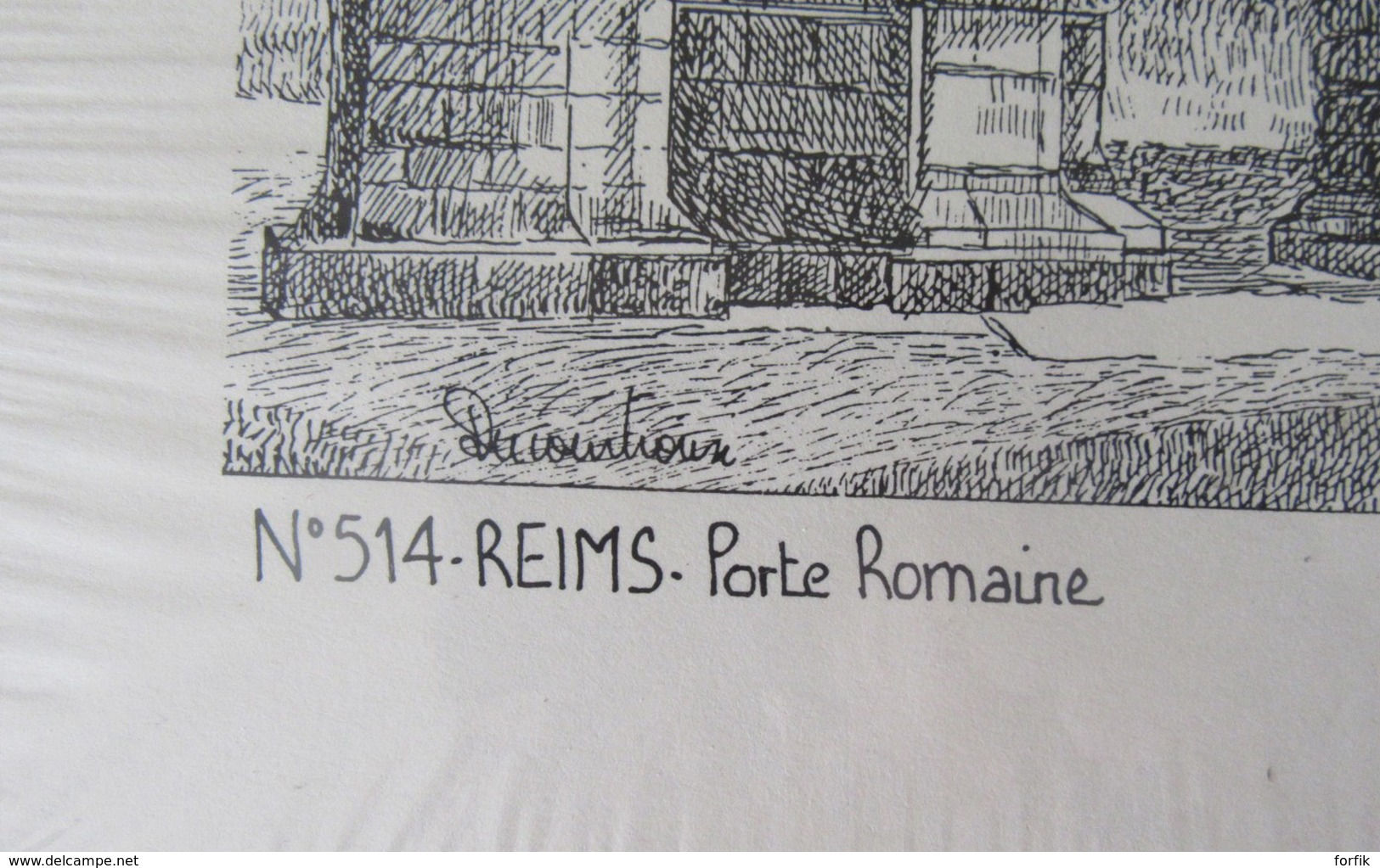 Lot de 2 gravures : Cathédrale de Reims et Porte Romaine n°511 et 514 - Signées Yves Ducourtioux - Neuves sous blister