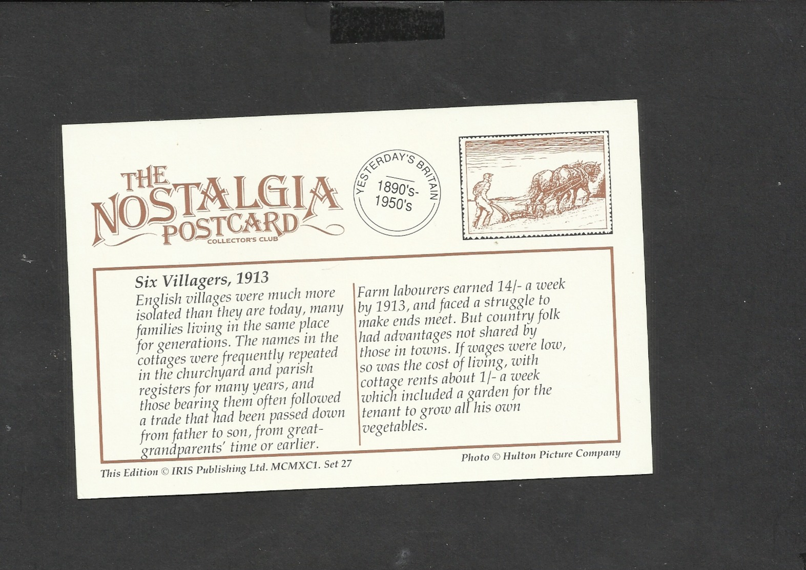 Nostalgia Postcard  Six Villagers 1913 - Genealogy