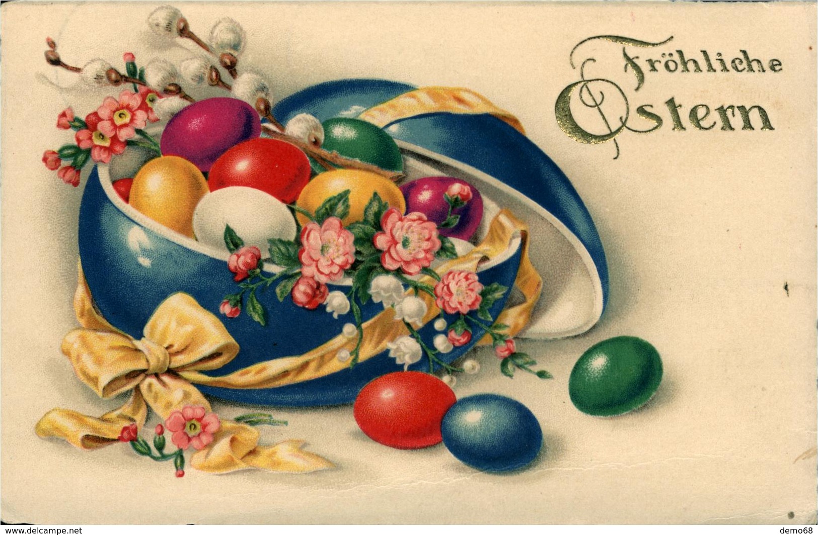 Fantaisie Vœux Pâques OEUF De Pâques AVEC œuf De Couleur - Ostern