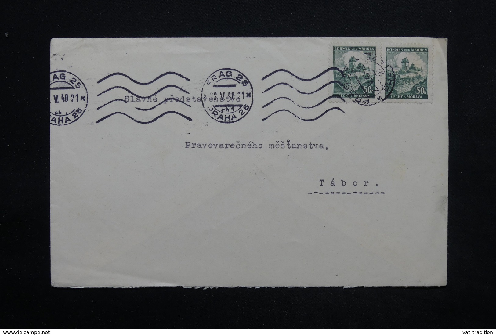 BOHÊME ET MORAVIE - Enveloppe De Praha Pour Tabor En 1940 - L 25007 - Lettres & Documents