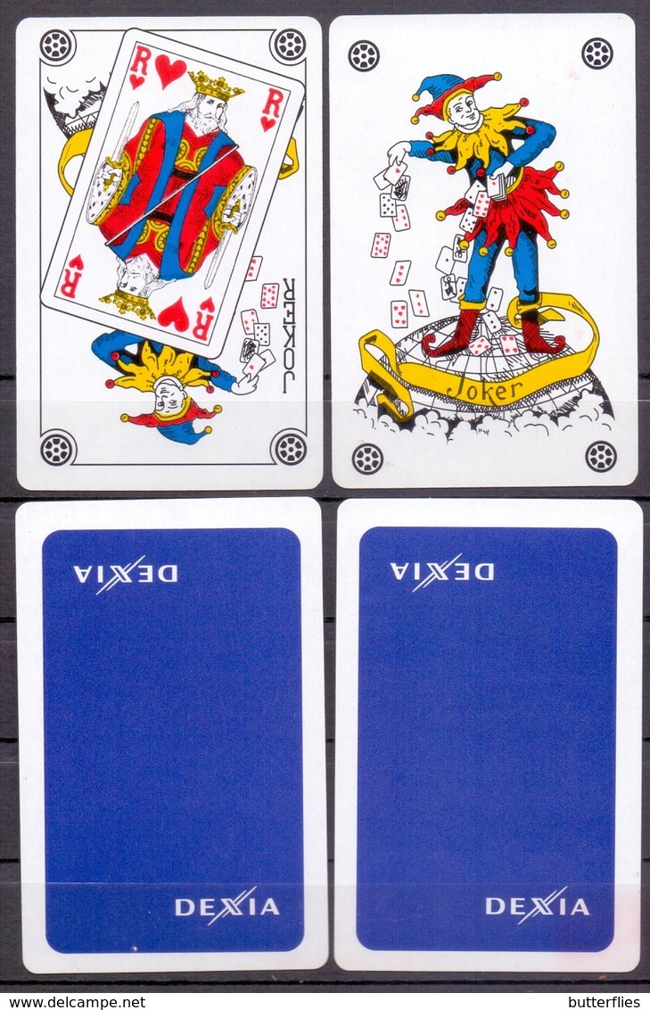 Belgie - Speelkaarten - ** 2 Jokers - Dexia - Rugzijde Egaal - Cartes à Jouer Classiques
