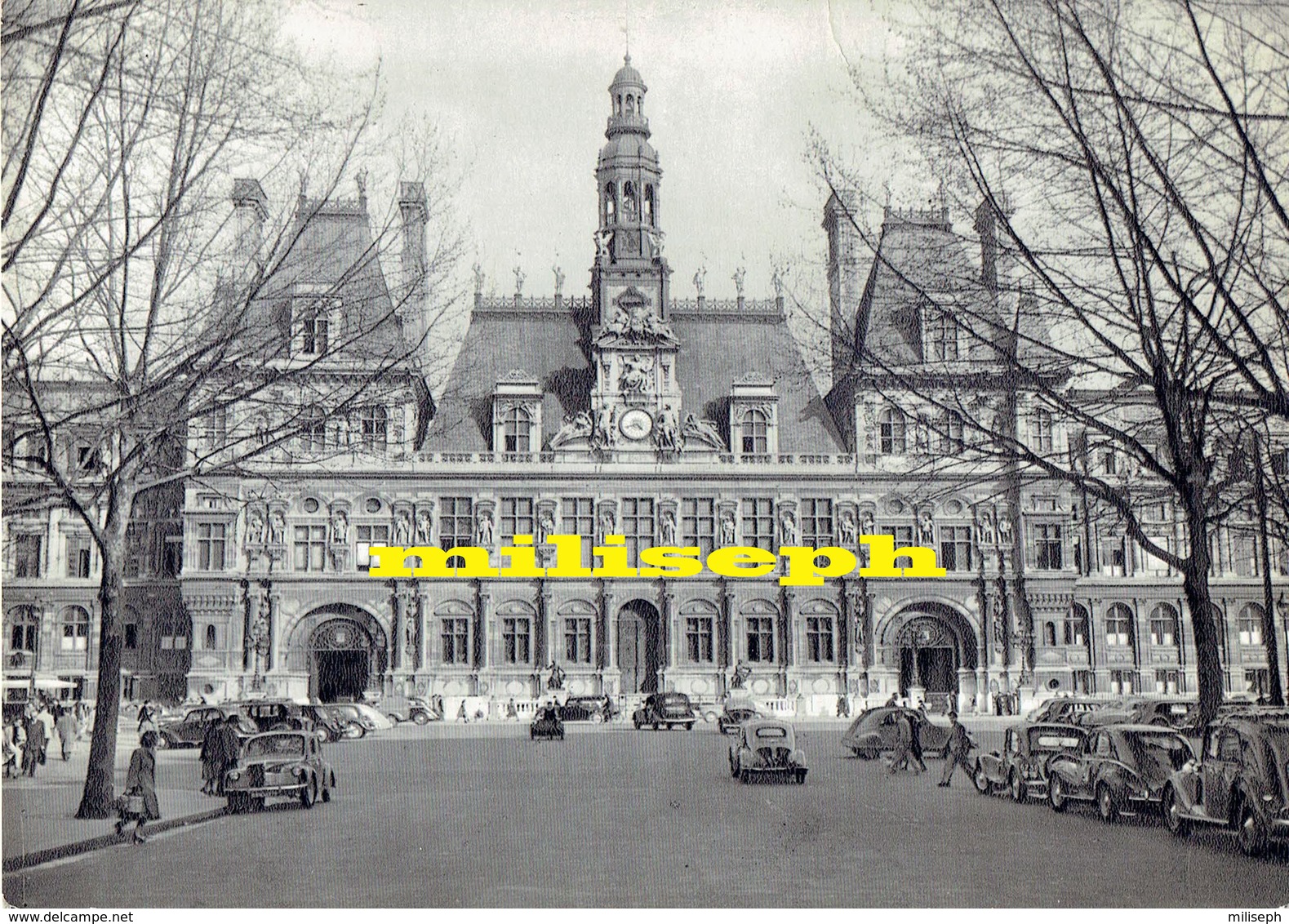 HÔTEL DE VILLE DE PARIS - Fiche Historique - +/-- 1960 - ( Voitures 4 CV - 2CV - Citroen Etc)    (4469) - Autres & Non Classés