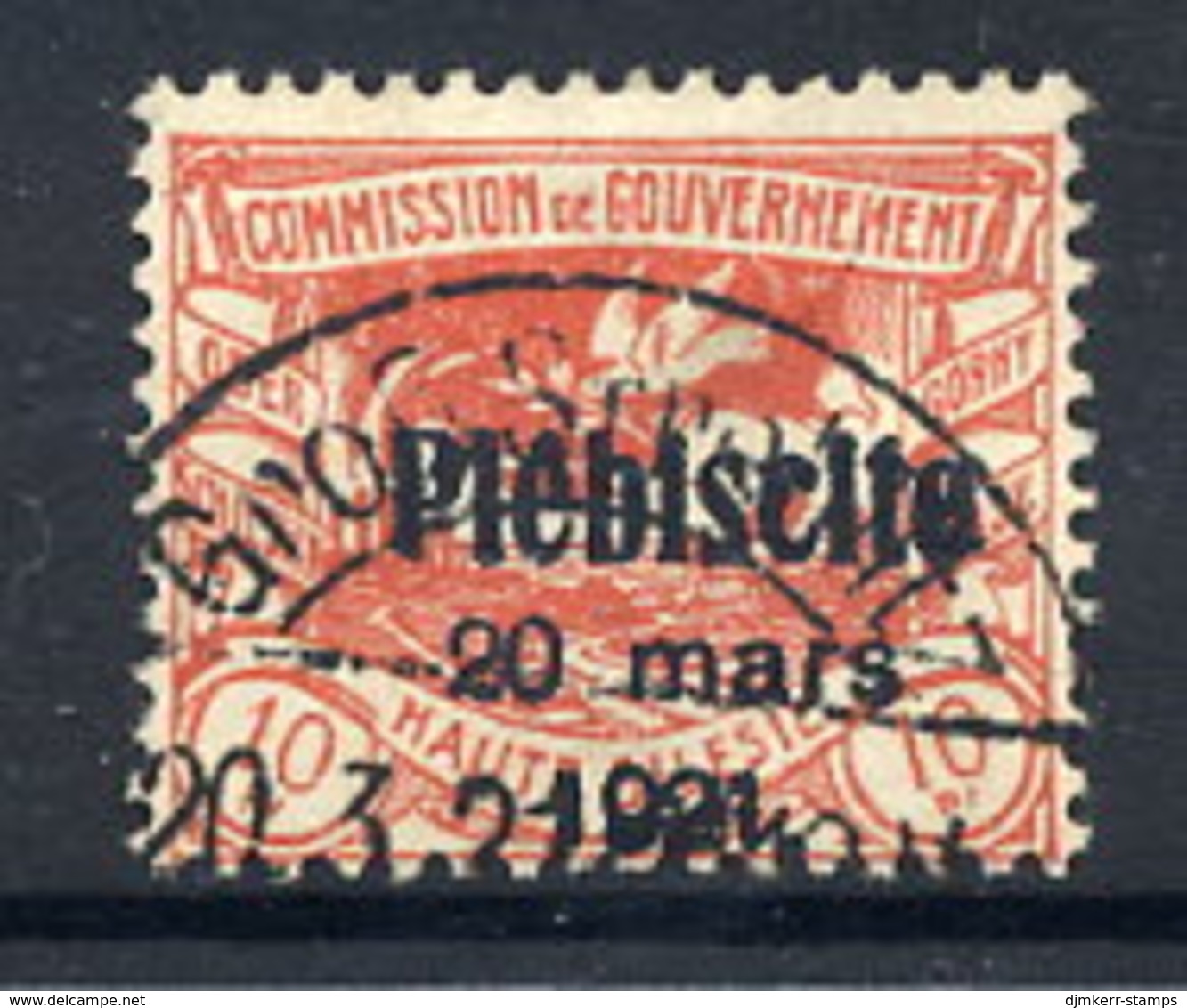 UPPER SILESIA 1921 Plebiscite Overprint On 10 Pfg. Used, Signed Weinberg BPP.  Michel 30 - Sonstige & Ohne Zuordnung