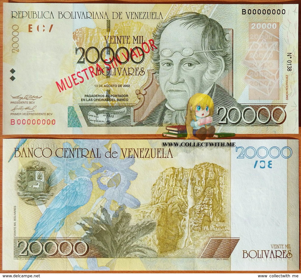 Venezuela 20000 Bolivares 2002 UNC Specimen P-86bs - Venezuela