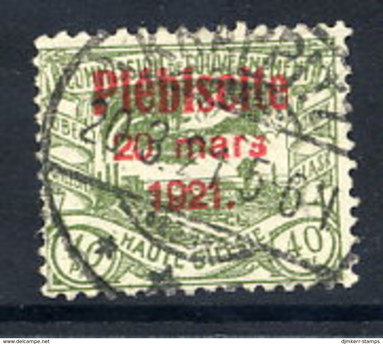 UPPER SILESIA 1921 Plebiscite Overprint On 40 Pfg. Used Signed Weinberg BPP,   Michel 35 - Other & Unclassified