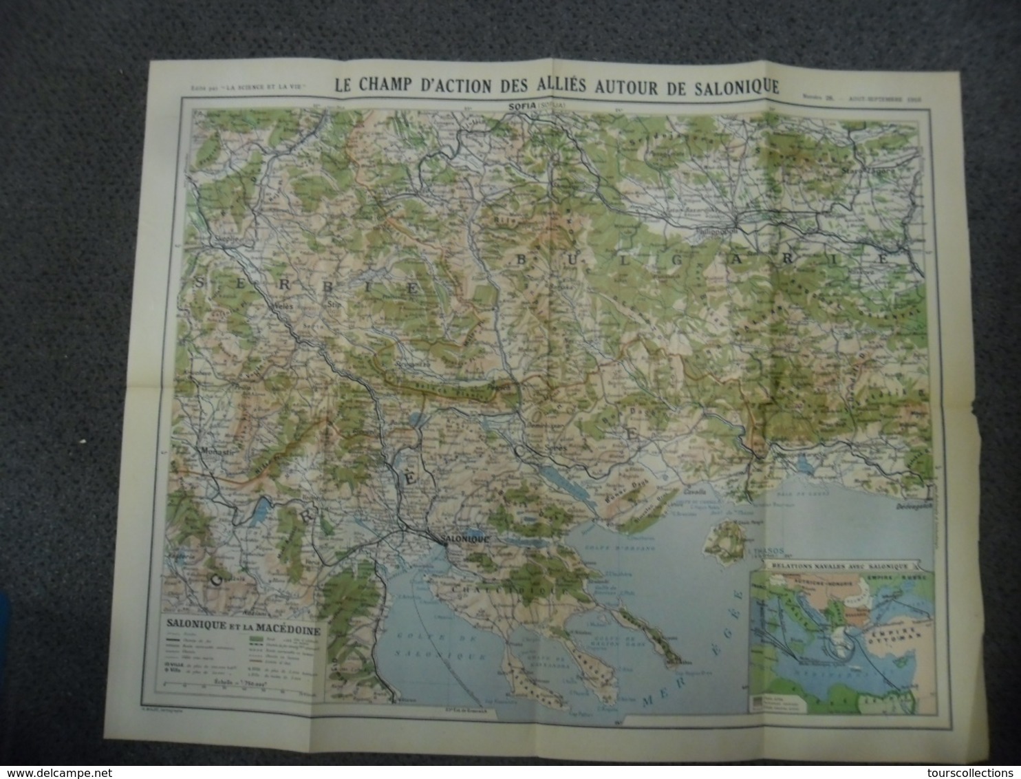 Carte De 1916 De SALONIQUE Et MACEDOINE @ GUERRE 1914 - 1916 Alliés Près De Thessalonique (GRECE) Serbie Bulgarie - Cartes Géographiques