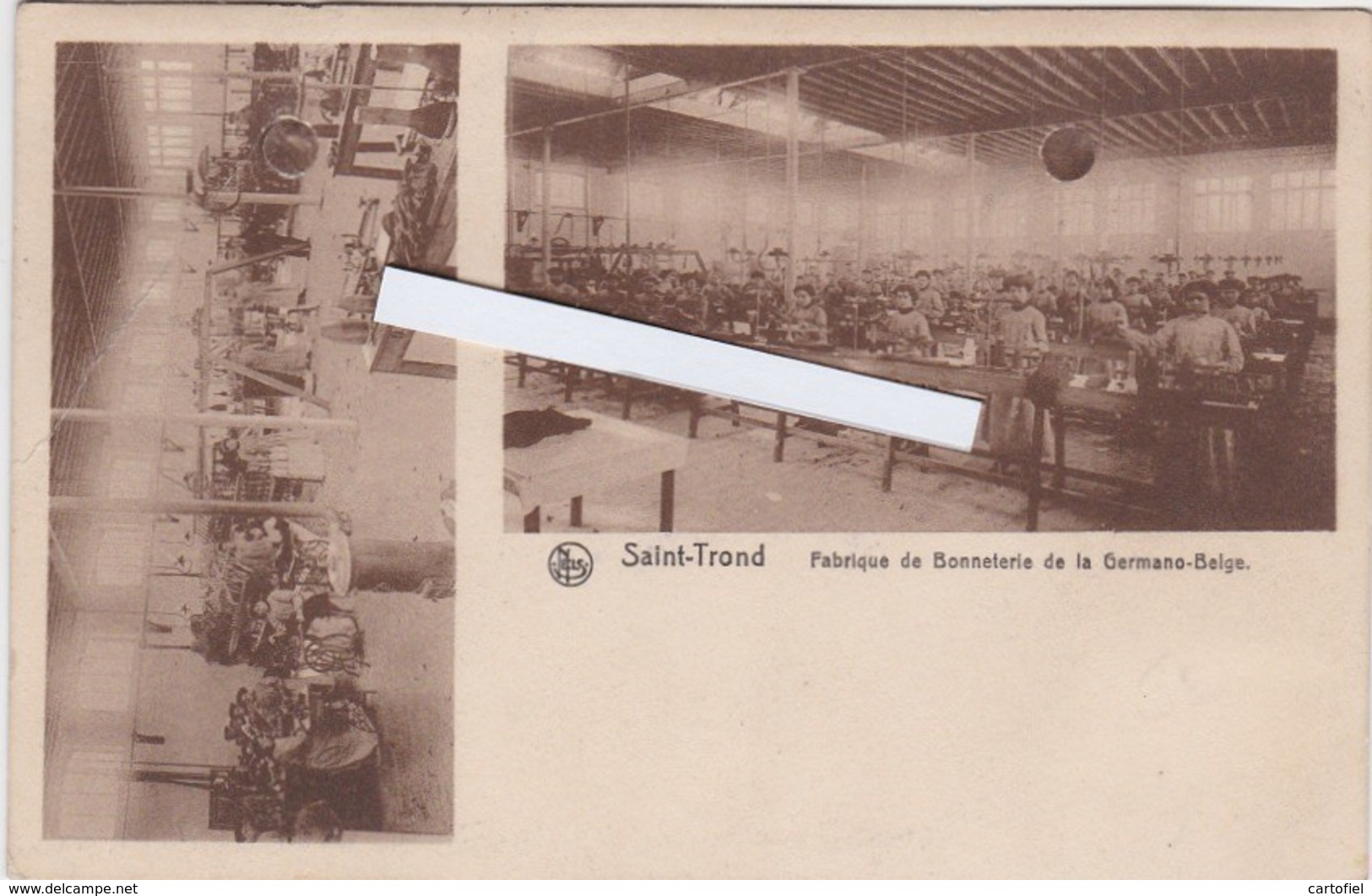 SINT-TRUIDEN-FABRIQUE DE BONNETERIE DE LA GERMANO-BELGE-UITGAVE-VANWEST-VERZONDEN KAART-1910-ZEER ZELDZAAM-ZIE 3 SCANS - Sint-Truiden