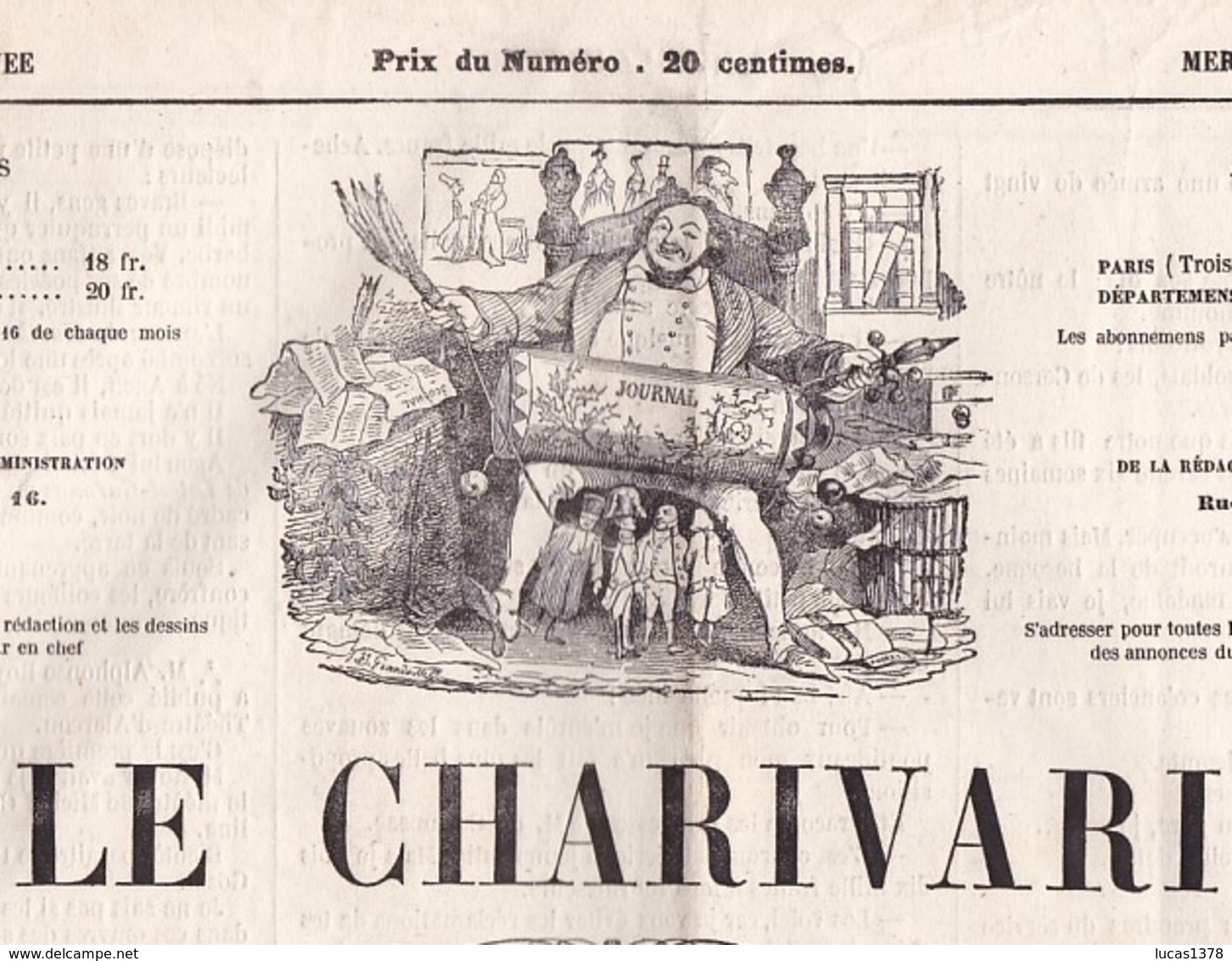 LE CHARIVARI / 25/12 /1864 / LITHO CROQUIS CHAM - 1850 - 1899