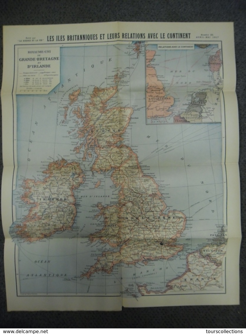 Carte De Mai 1917 Des ILES BRITANNIQUES @ GUERRE 1914 - 1918  Angleterre Ecosse Irlande Galles - Cartes Géographiques