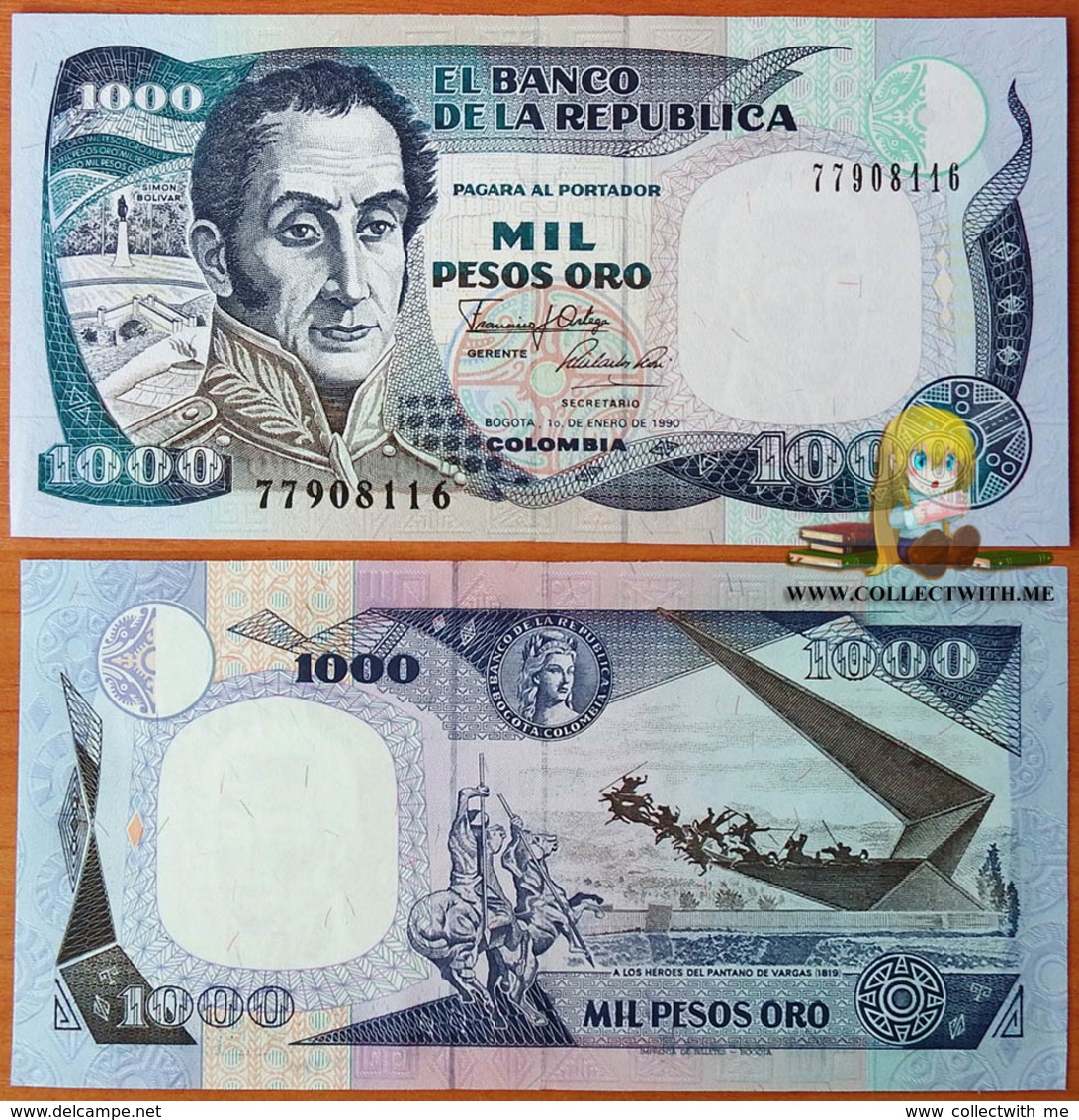 Colombia 1000 Pesos Oro 1990 UNC P-432 - Colombie