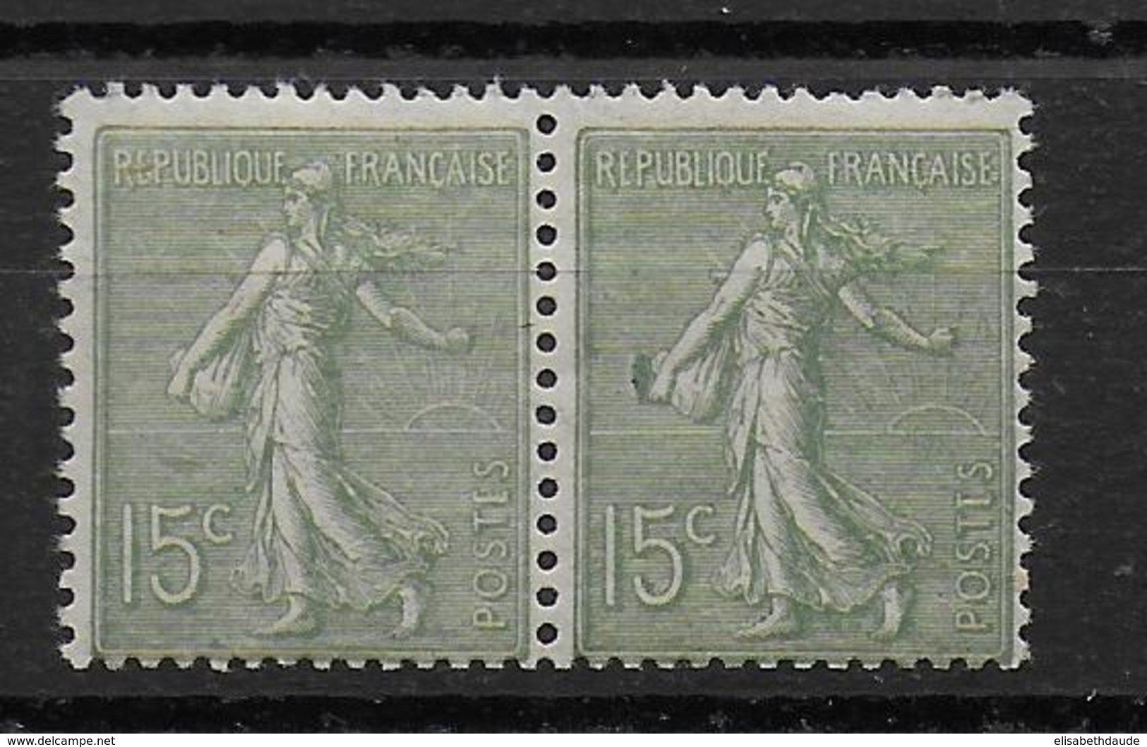 SEMEUSE - YVERT N°130  ** MNH  PAIRE Avec VARIETE "TACHE" DEVANT LA MAIN TENANT NORMAL - Unused Stamps