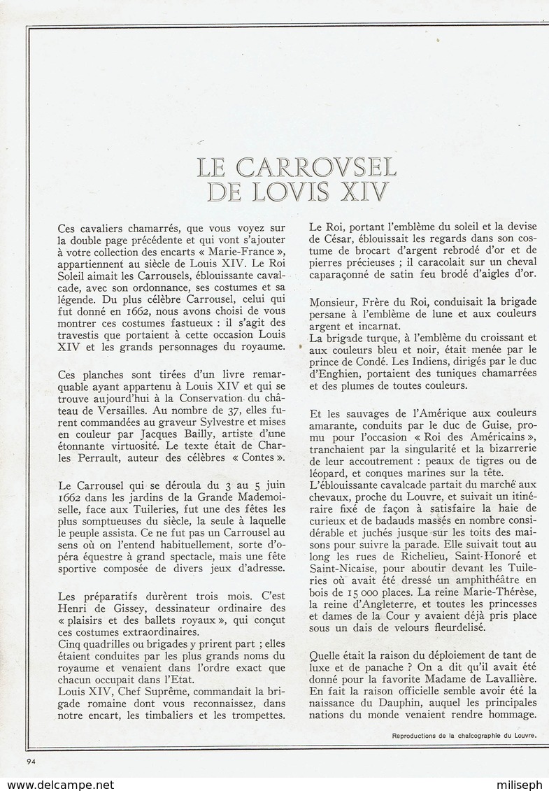 Extrait De La Revue M.F - Le Carrousel De Louis XIV -   (4473) - Histoire