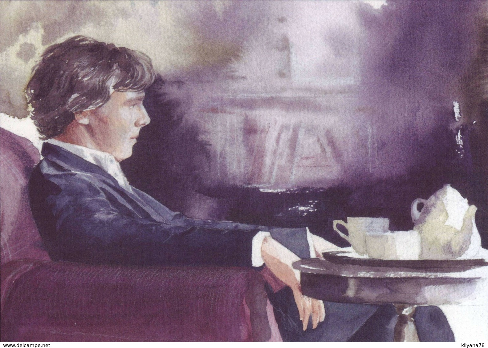 BENEDICT CUMBERBATCH Sherlock Holmes Movie Series Tea Party MODERN Postcard - Altri & Non Classificati