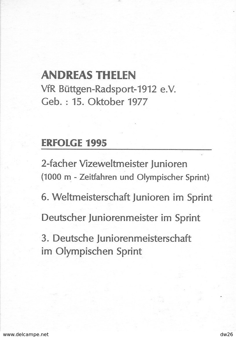 Cycliste: Andreas Thelen, Equipe De Cyclisme Professionnel: Team Pötschke Radland, Allemagne 1995 - Sport