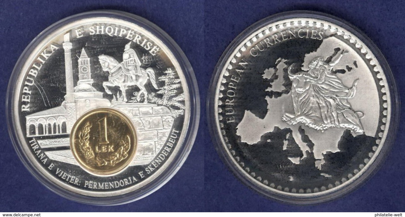 Medaille 2003 Das Geld Europas, Versilbert, Teilvergoldet PP 50mm - Sonstige & Ohne Zuordnung