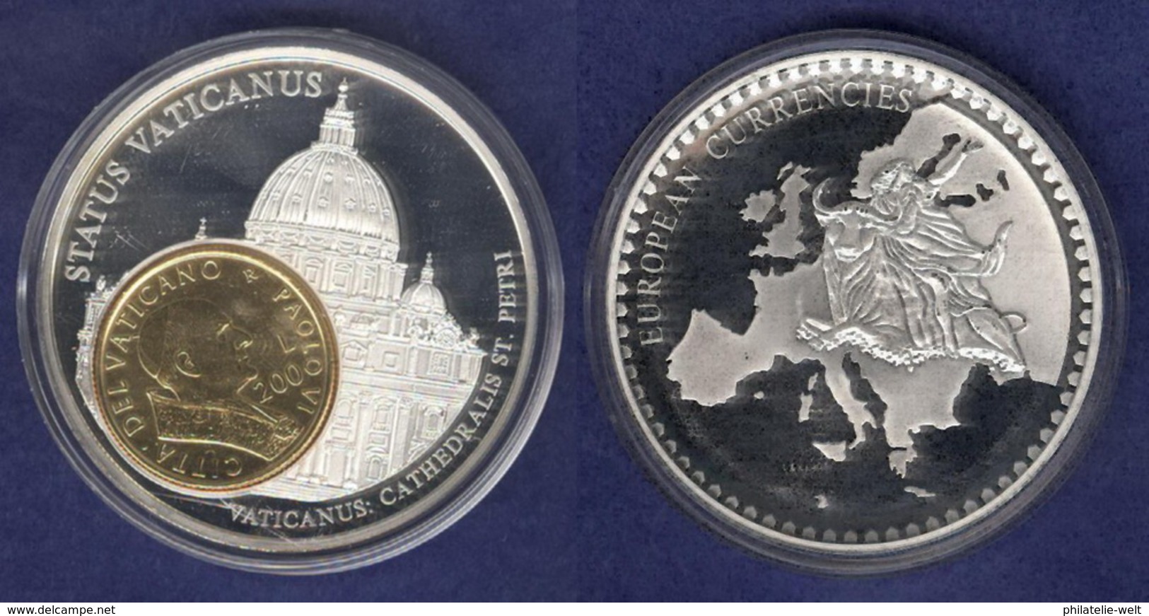 Medaille 2003 Das Geld Europas, Versilbert, Teilvergoldet PP 40mm - Sonstige & Ohne Zuordnung