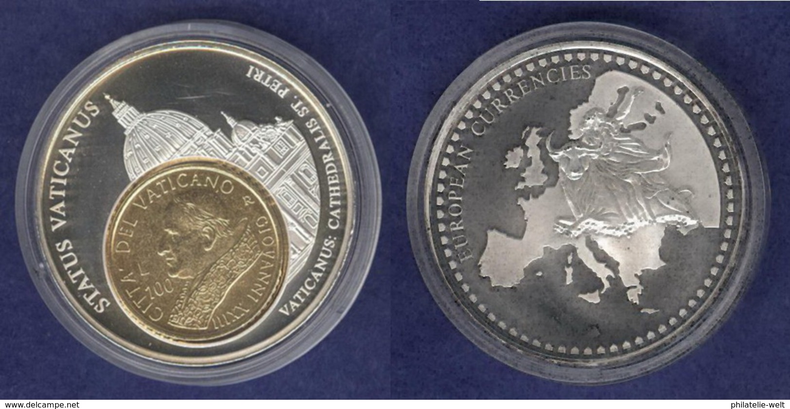 Medaille 2003 Das Geld Europas, Versilbert, Teilvergoldet PP 50mm - Sonstige & Ohne Zuordnung