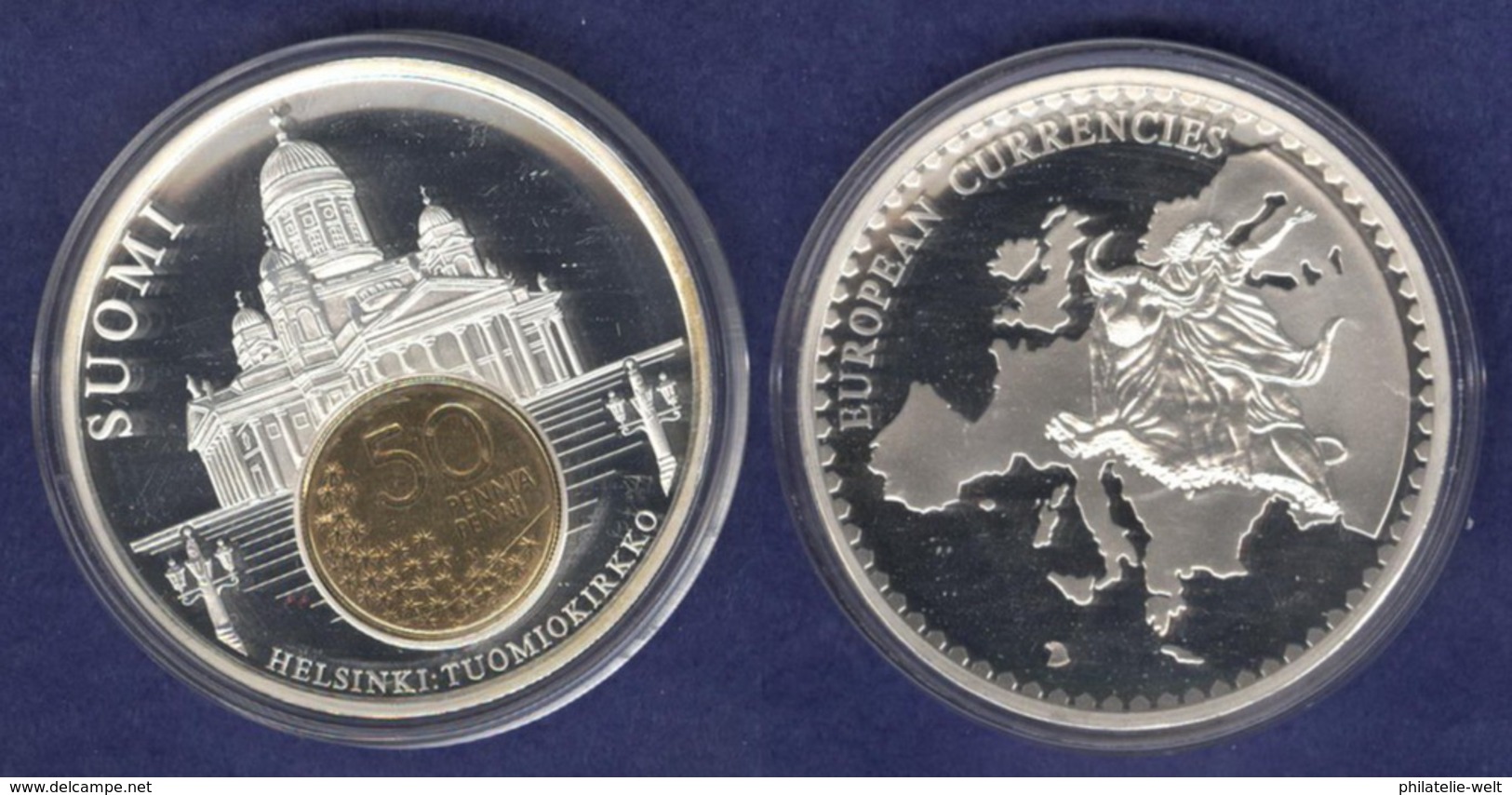 Medaille 2003 Das Geld Europas, Versilbert, Teilvergoldet PP 50mm - Sonstige & Ohne Zuordnung