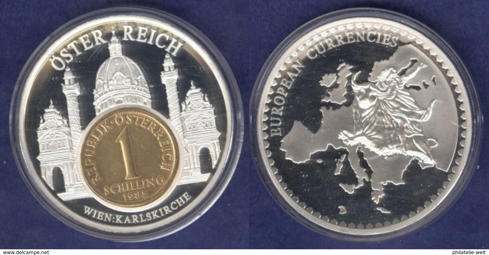 Medaille 2003 Das Geld Europas, Versilbert, Teilvergoldet PP 50mm - Sonstige & Ohne Zuordnung