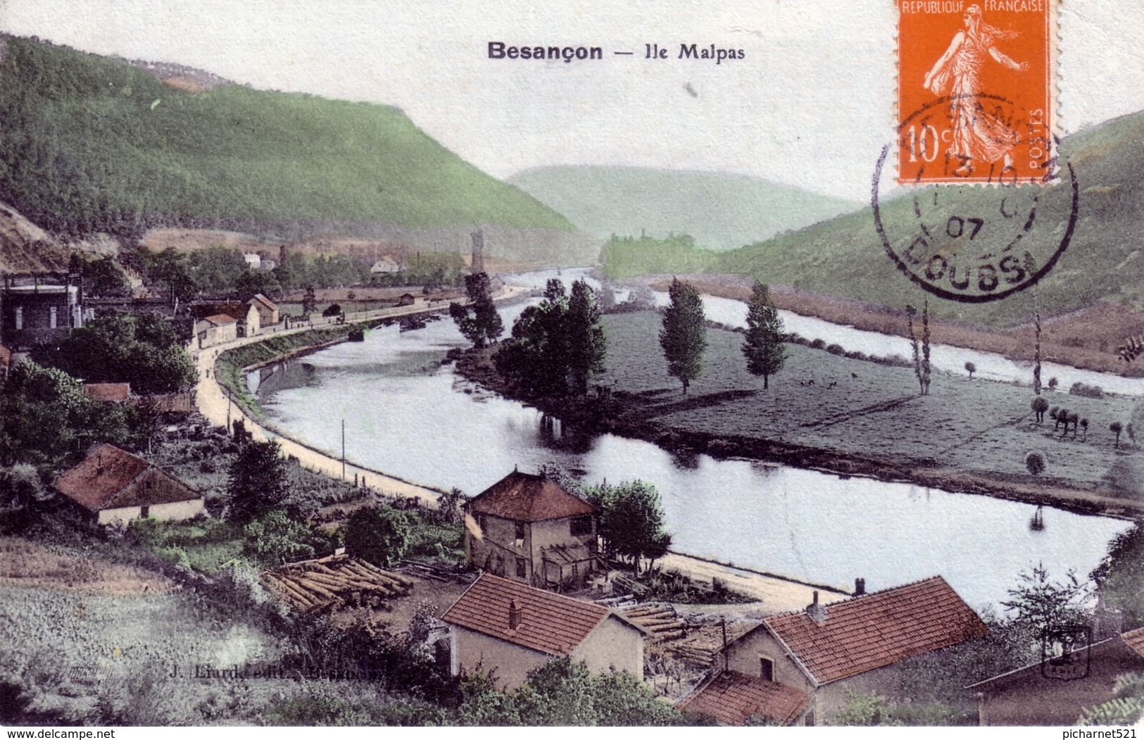 CPA De BESANCON - Edition Liard - Ile Malpas. Couleurs. Circulée En 1907. TB état. - Besancon