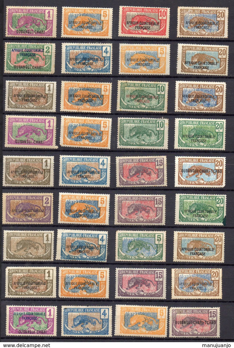 FRANCE ! Timbres Anciens NEUFS Du MOYEN-CONGO Et OUBANGUI CHARI Depuis 1920 - Neufs