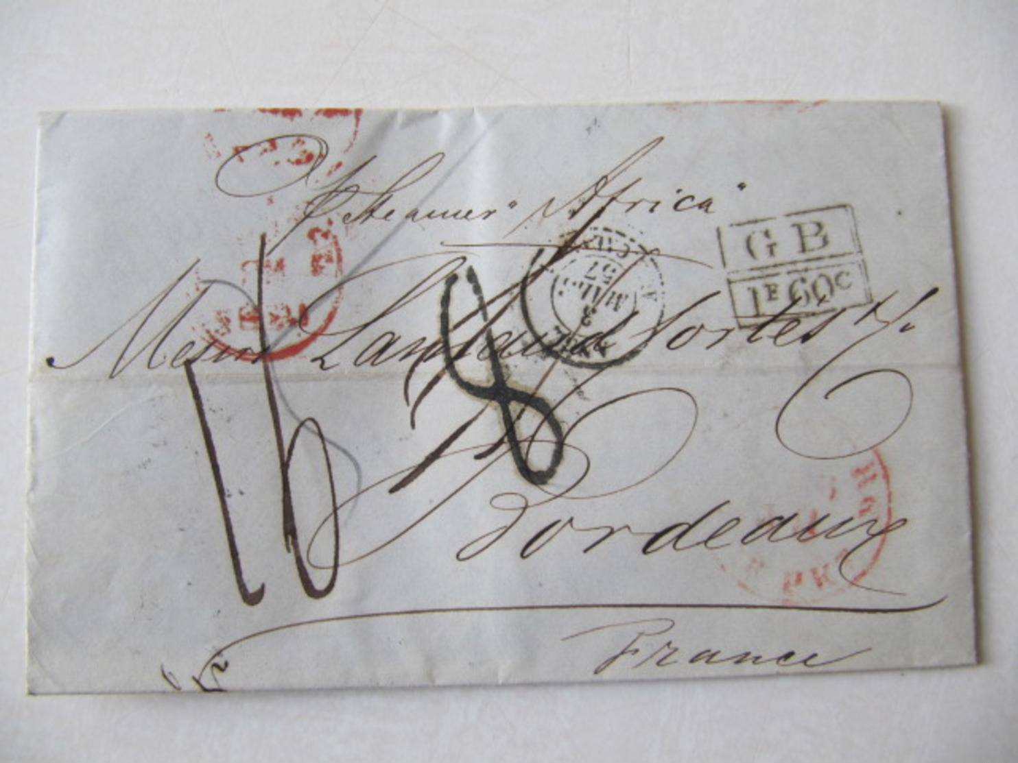 MARQUE POSTALE ,  LETTRE   NEW YORK Vers  BORDEAUX   1857 - 1801-1848: Précurseurs XIX