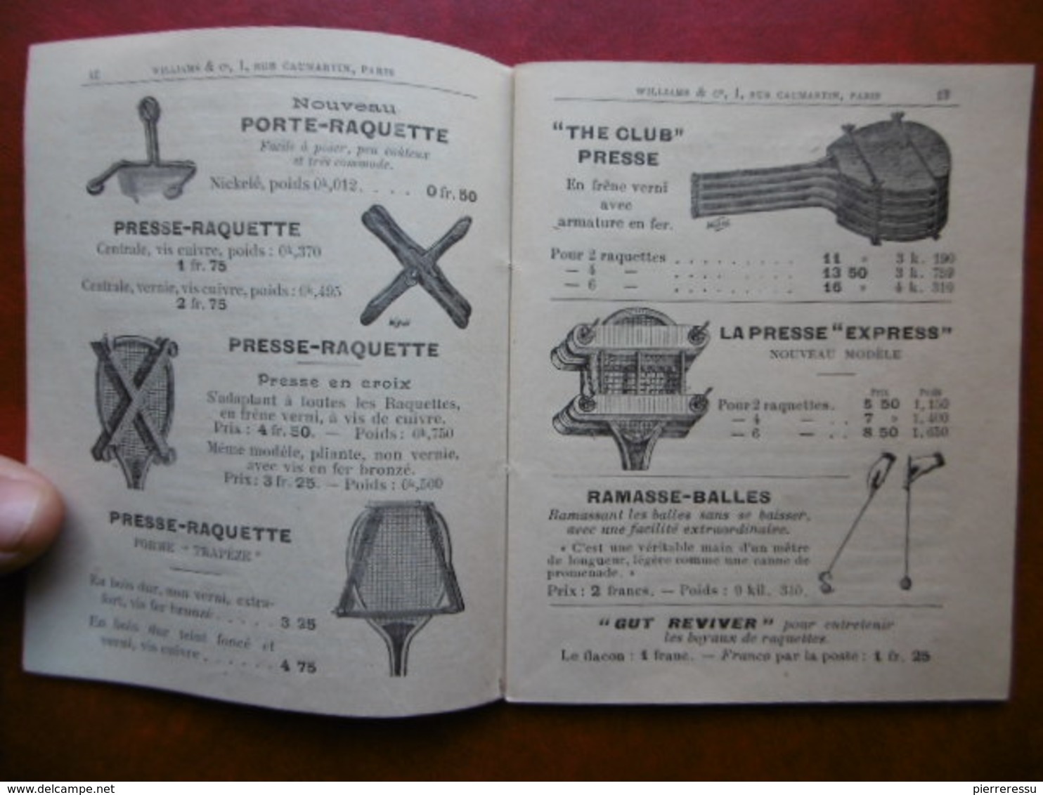 SPORT TENNIS CROQUET BADMINTON CRICKET FOOTBALL POLO LACROSSE BOXING WILLIAMS & Cie A PARIS 1902