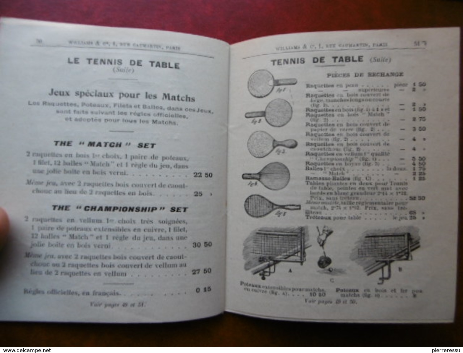 SPORT TENNIS CROQUET BADMINTON CRICKET FOOTBALL POLO LACROSSE BOXING WILLIAMS & Cie A PARIS 1902