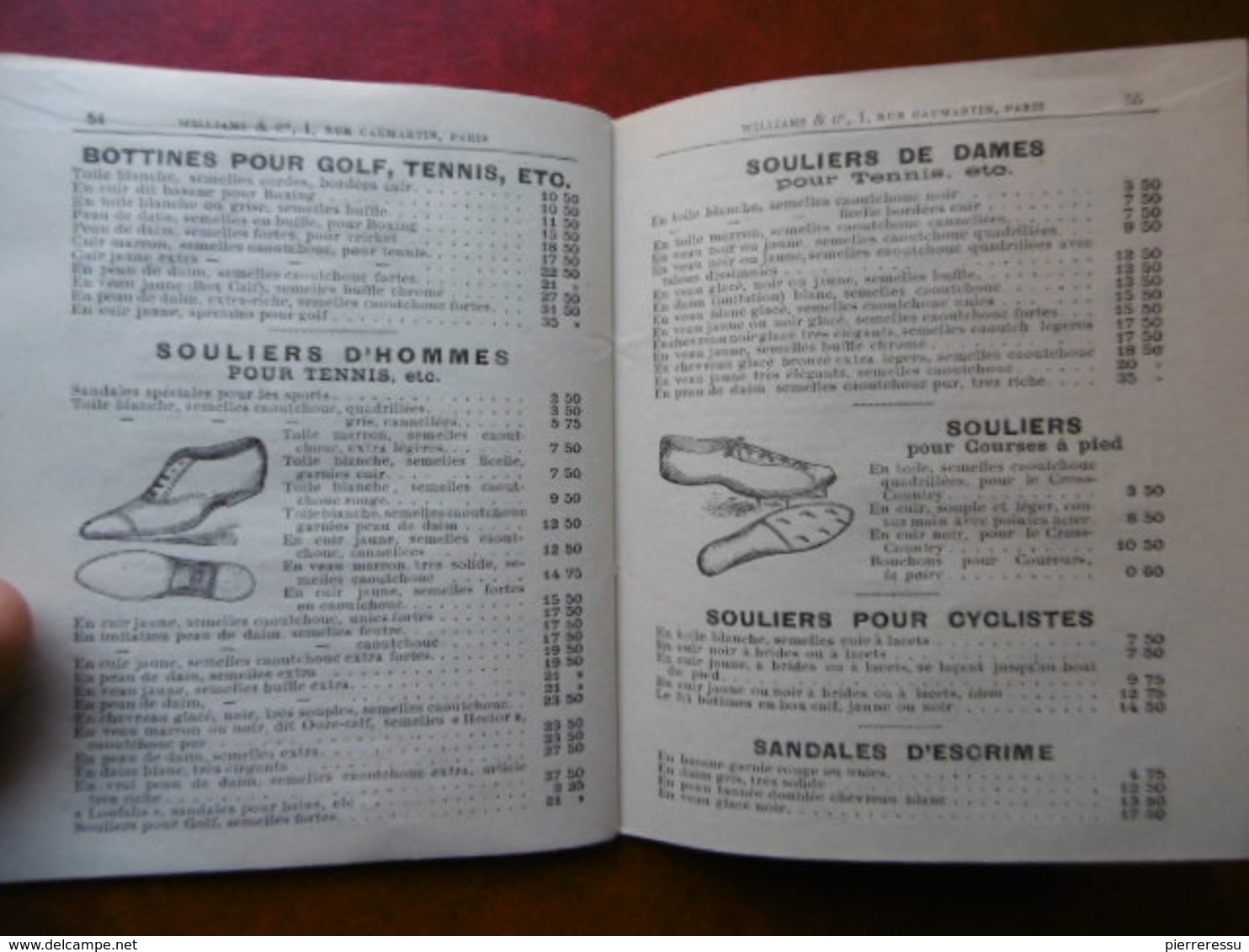 SPORT TENNIS CROQUET BADMINTON CRICKET FOOTBALL POLO LACROSSE BOXING WILLIAMS & Cie A PARIS 1902