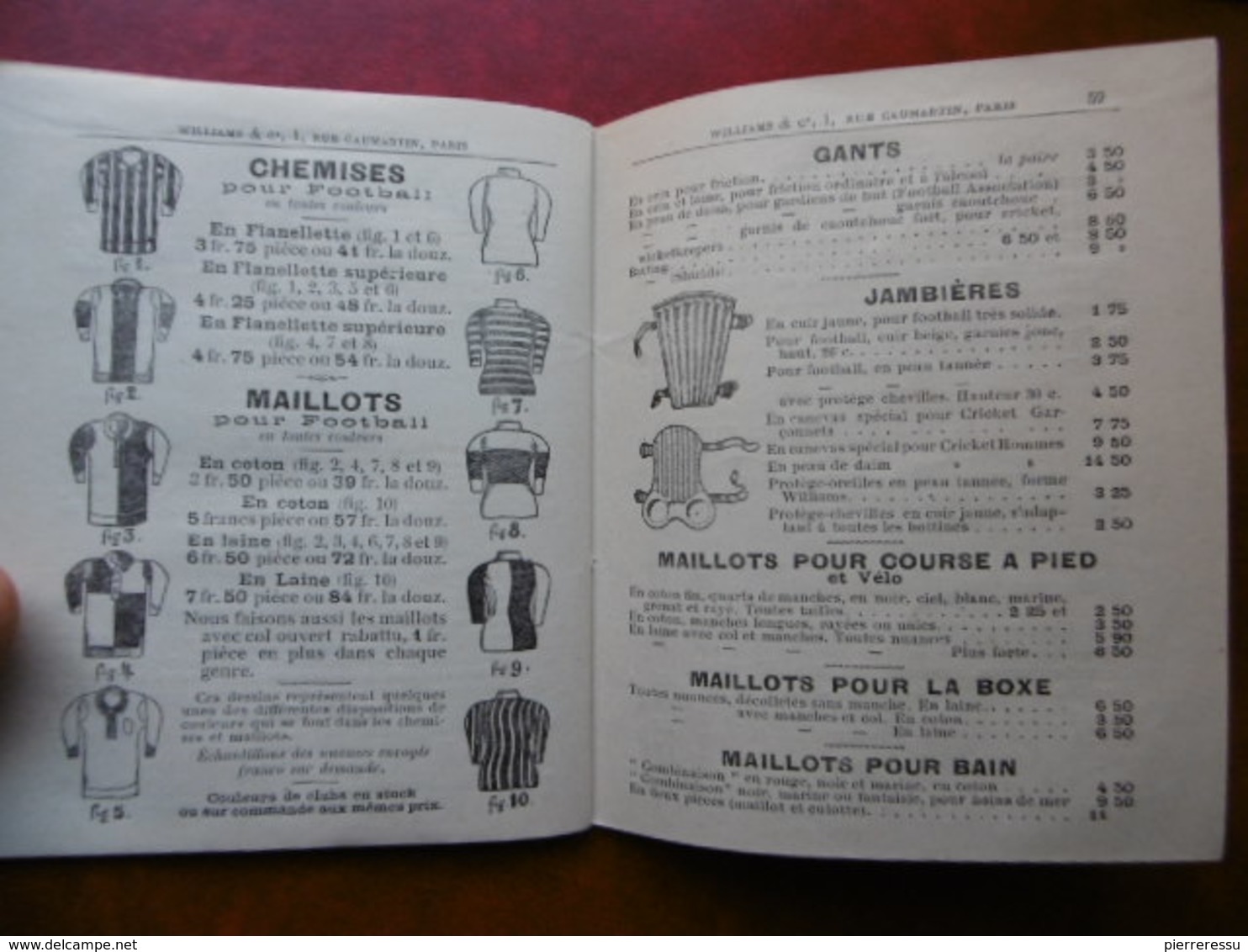 SPORT TENNIS CROQUET BADMINTON CRICKET FOOTBALL POLO LACROSSE BOXING WILLIAMS & Cie A PARIS 1902