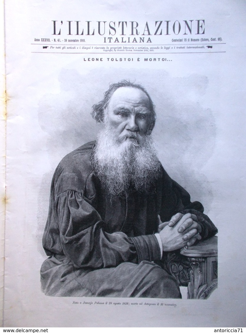 L'Illustrazione Italiana 20 Novembre 1910 Morte Di Leone Tolstoi Fogazzaro Galli - Altri & Non Classificati