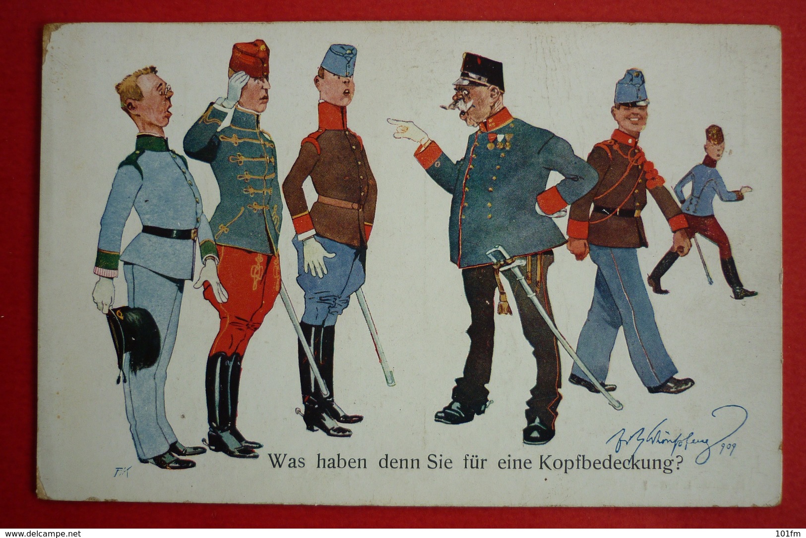 SCHOENPFLUG FRITZ - HUMOR , MILITARIA WW I. - WAS HABEN DENN SIE FUR EINE KOPFBEDECKUNG - Schönpflug, Fritz